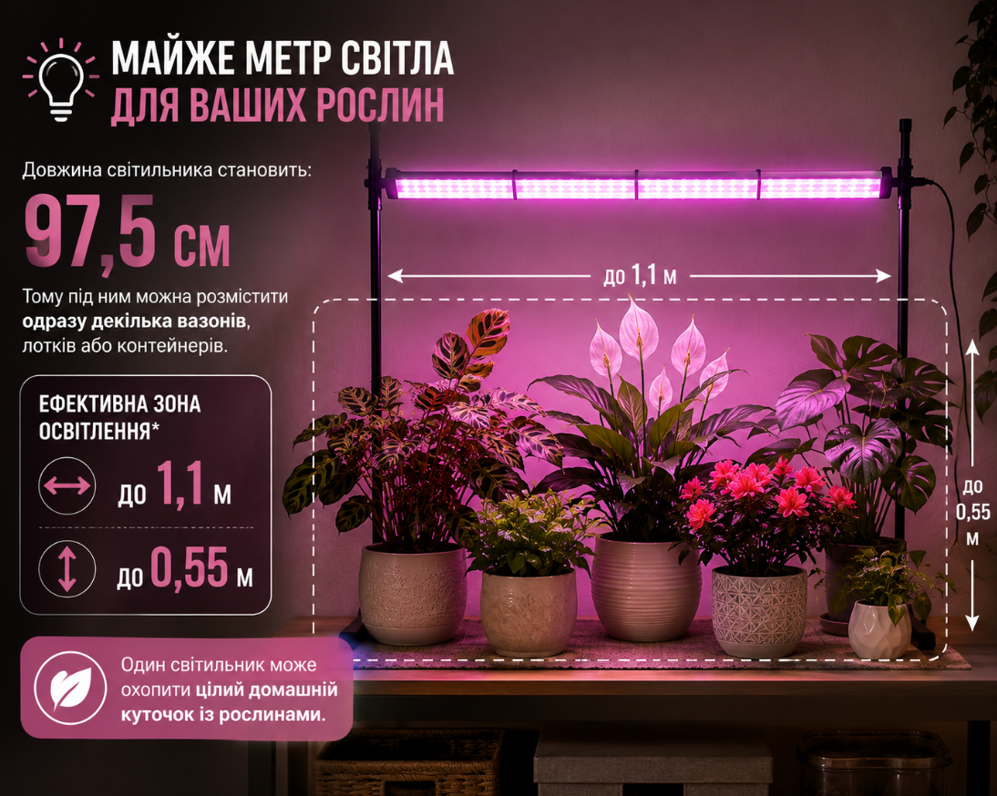 Довжина світильника ML38 — 97,5 см