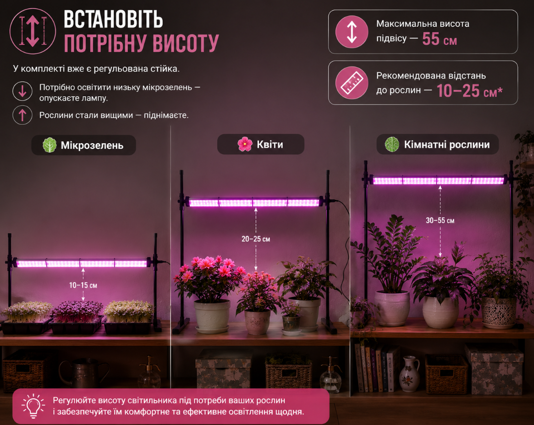 Регулювання висоти світильника ML38